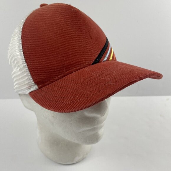 Pistil Trucker Hat Adult Snapback Corduroy Mesh Back Cotton Blend Red White - Picture 1 of 9